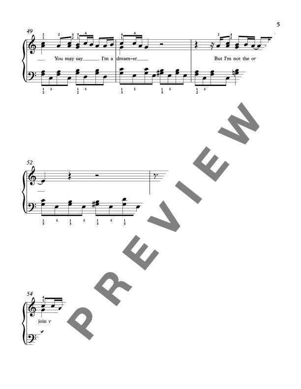Imagine [Early Intermediate] by John Lennon - Piano Sheet Music Demo