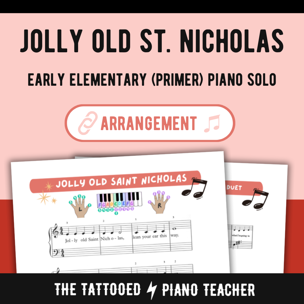 Jolly Old Saint Nicholas - Early Elementary Piano Solo Sheet Music (Pr ...