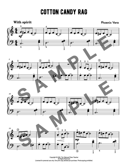 Cotton Candy Rag - Elementary Piano Solo Sheet Music