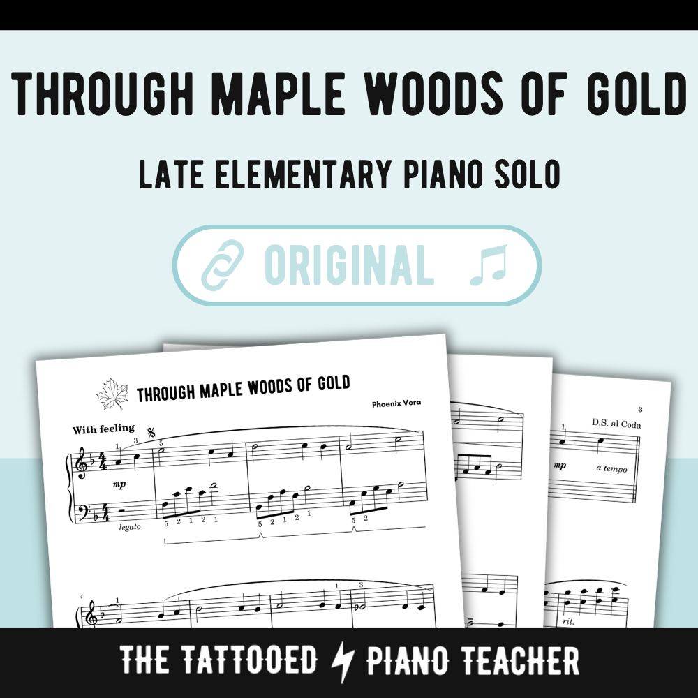 Through Maple Woods of Gold - Level 3B Late Elementary Fantasy Piano Solo Sheet Music