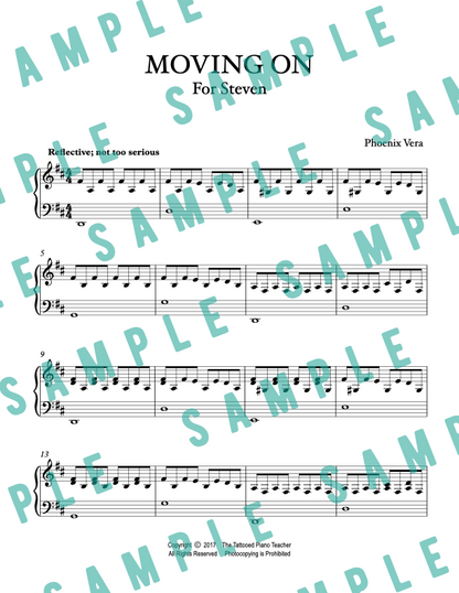 Moving On - Intermediate Original Piano Solo Sheet Music