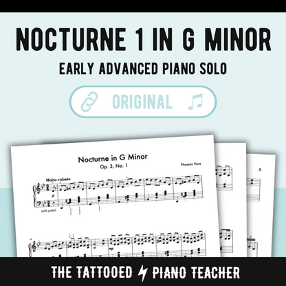 Nocturne No. 1 in G Minor - Early Advanced Original Piano Solo Sheet Music