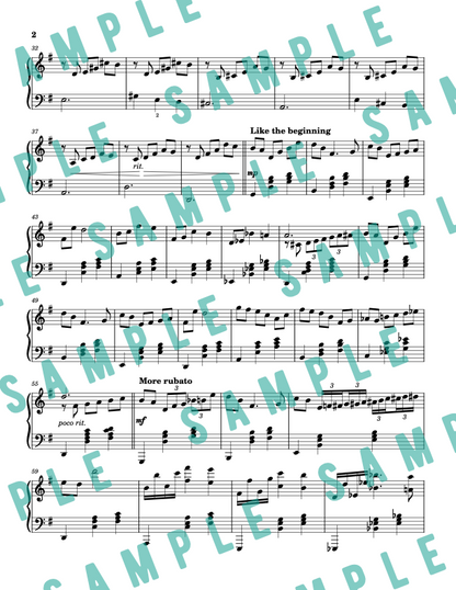 Nocturne No. 2 in G Major - Early Advanced Original Piano Solo Sheet Music