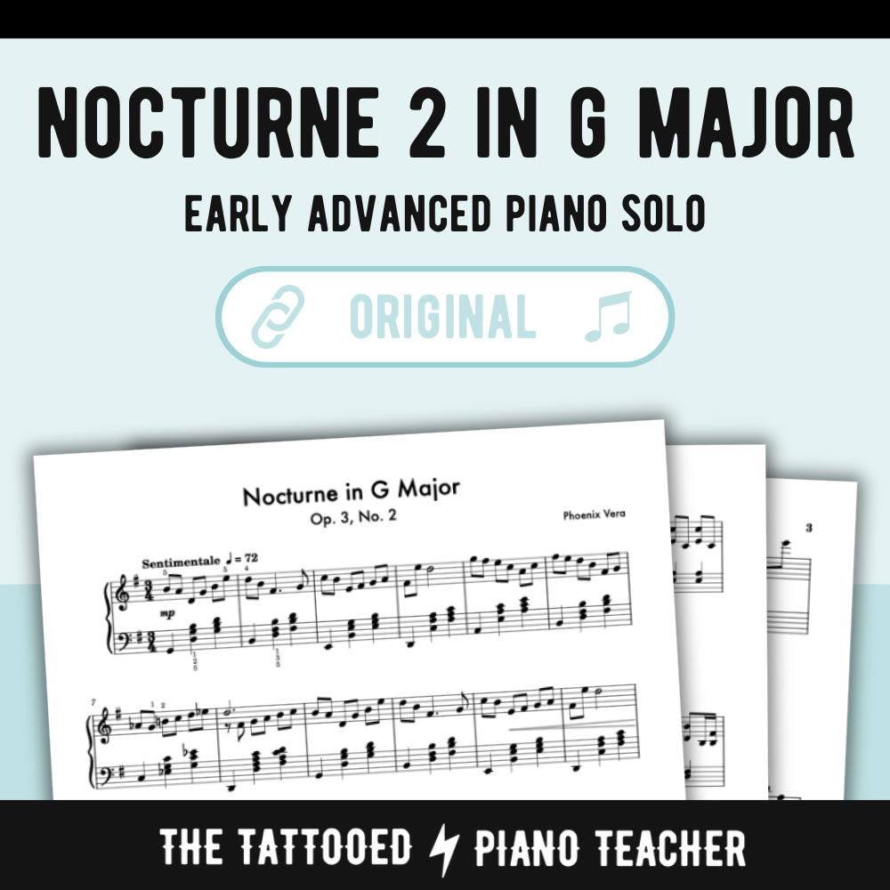 Nocturne No. 2 in G Major - Early Advanced Original Piano Solo Sheet Music
