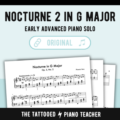 Nocturne No. 2 in G Major - Early Advanced Original Piano Solo Sheet Music