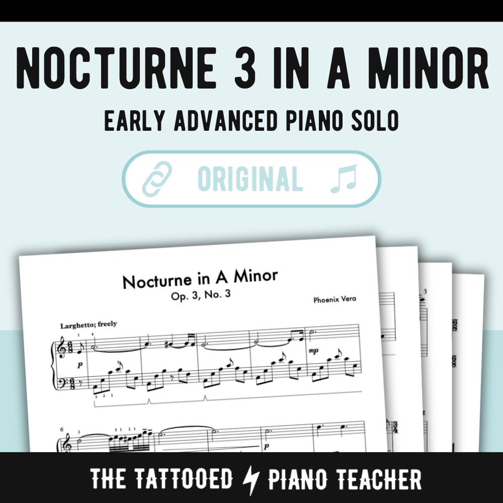 Nocturne No. 3 in A Minor - Early Advanced Original Piano Solo Sheet Music