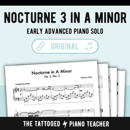 Nocturne No. 3 in A Minor - Early Advanced Original Piano Solo Sheet Music
