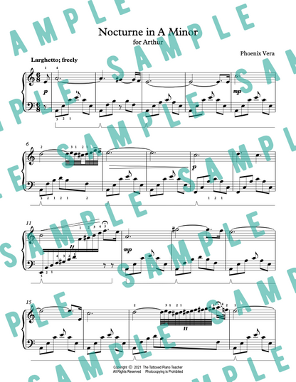 Nocturne No. 3 in A Minor - Early Advanced Original Piano Solo Sheet Music