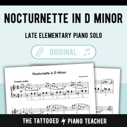Nocturnette in D Minor - Late Elementary Original Piano Solo Sheet Music