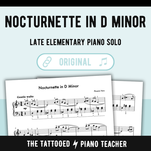 Nocturnette in D Minor - Late Elementary Original Piano Solo Sheet Music