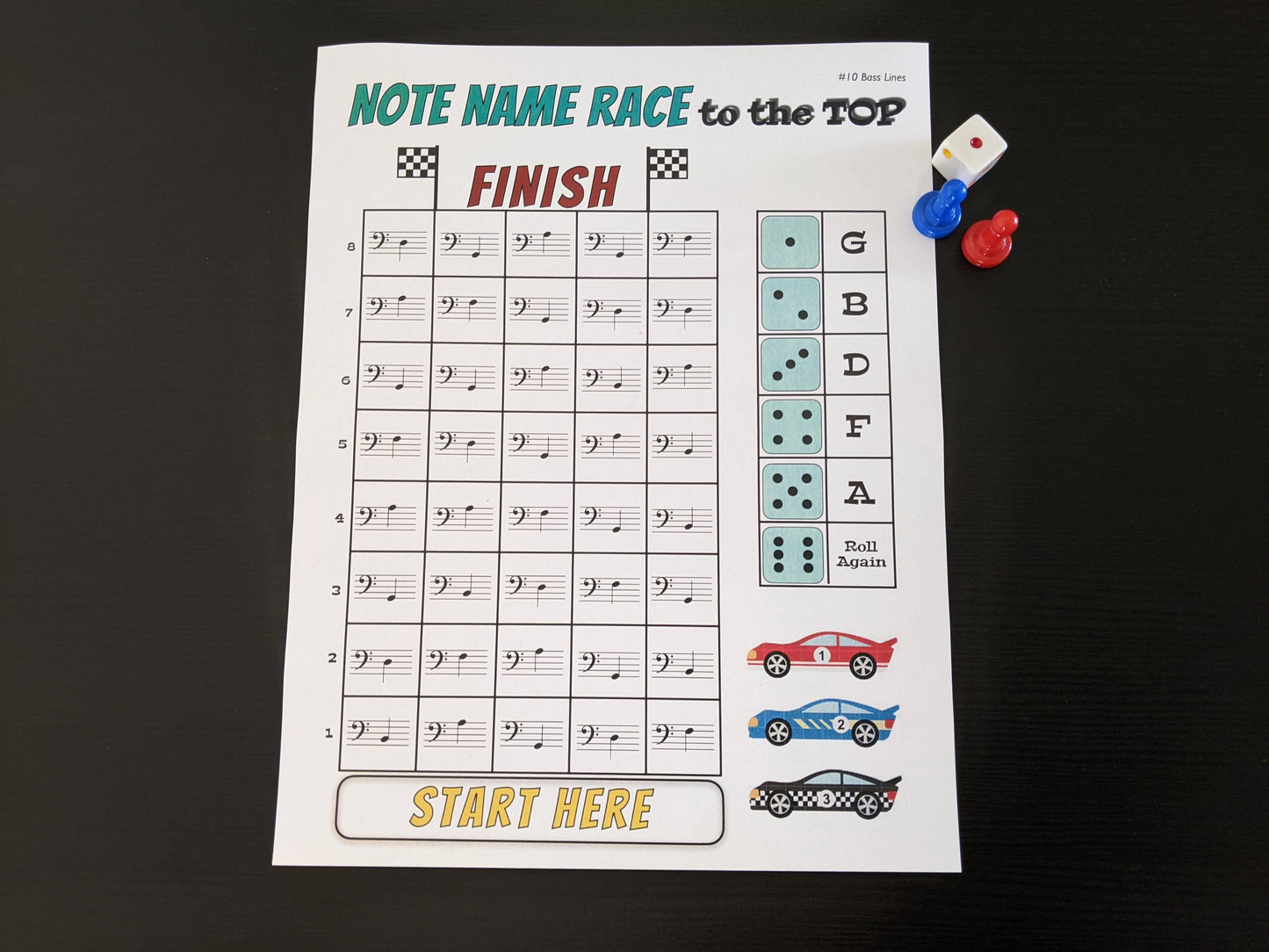 Racecar Note Game