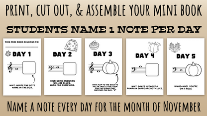 November Note A Day Mini Book