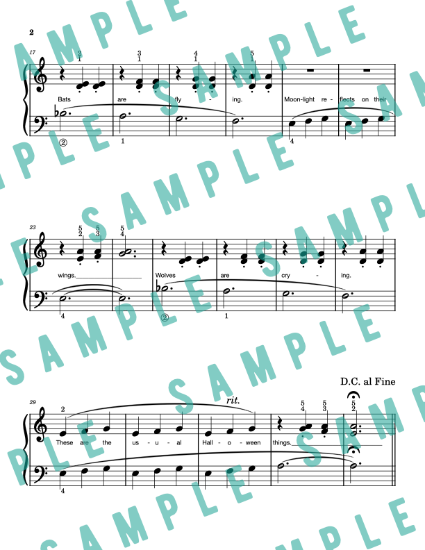 October Eve - Elementary Piano Solo Sheet Music & Activity