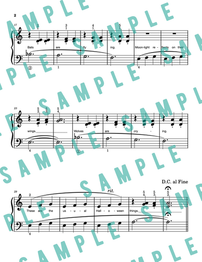 October Eve - Elementary Piano Solo Sheet Music & Activity