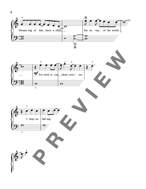 On Top of the World [Late Elementary] by Imagine Dragons - Piano Solo Sheet Music