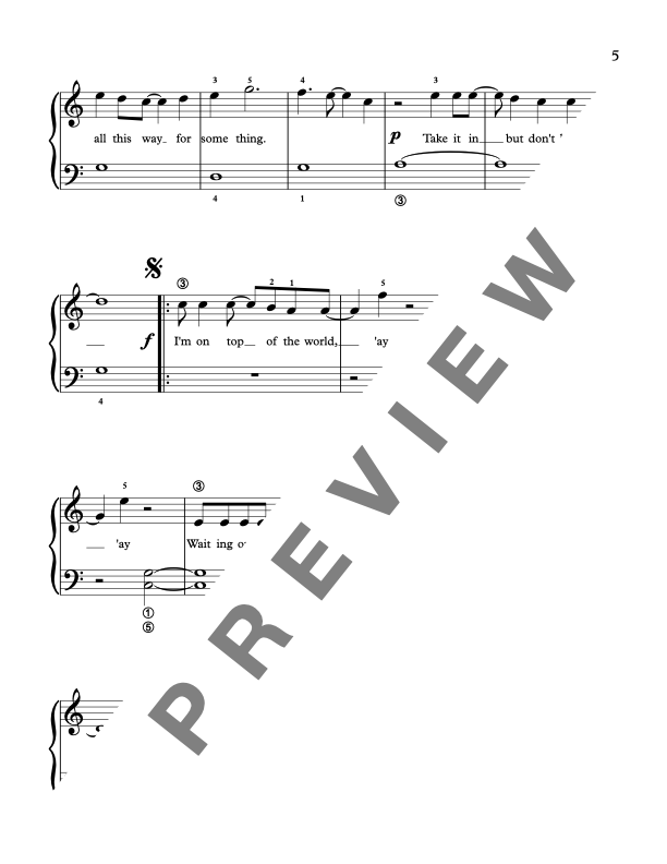 On Top of the World [Late Elementary] by Imagine Dragons - Piano Solo Sheet Music