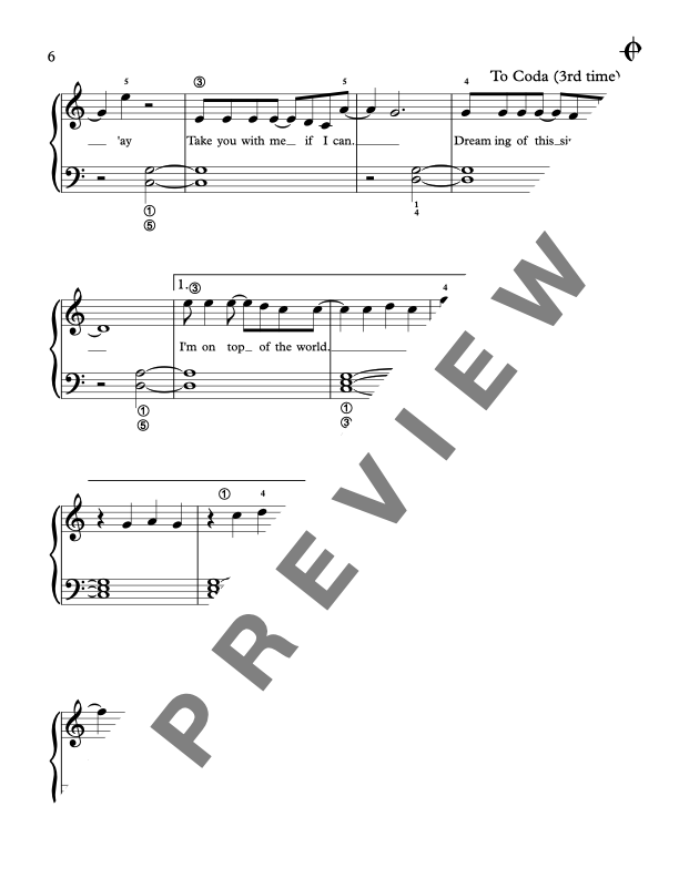 On Top of the World [Late Elementary] by Imagine Dragons - Piano Solo Sheet Music