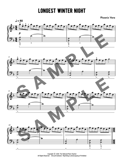 Longest Winter Night - Late Elementary Piano Solo Sheet Music