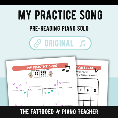 My Practice Song - Very Early Elementary Piano Solo Sheet Music & Activity (Pre-Reading)