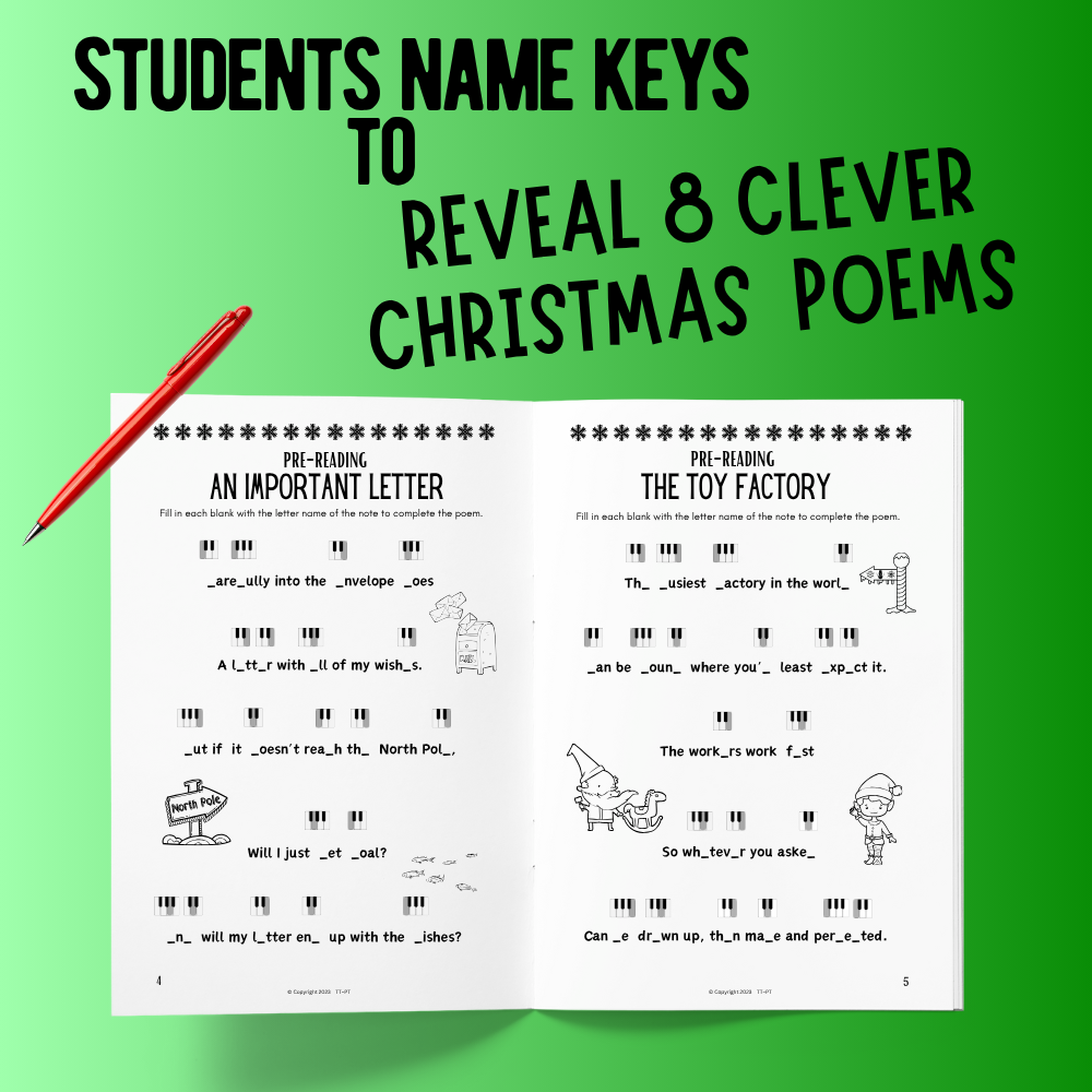 Pre-reading Christmas Music Story Booklet