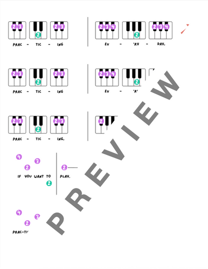 My Practice Song - Very Early Elementary Piano Solo Sheet Music & Activity (Pre-Reading)
