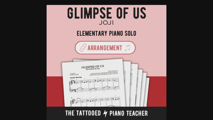 Glimpse of Us [Late Elementary] by Joji - Piano Solo Sheet Music