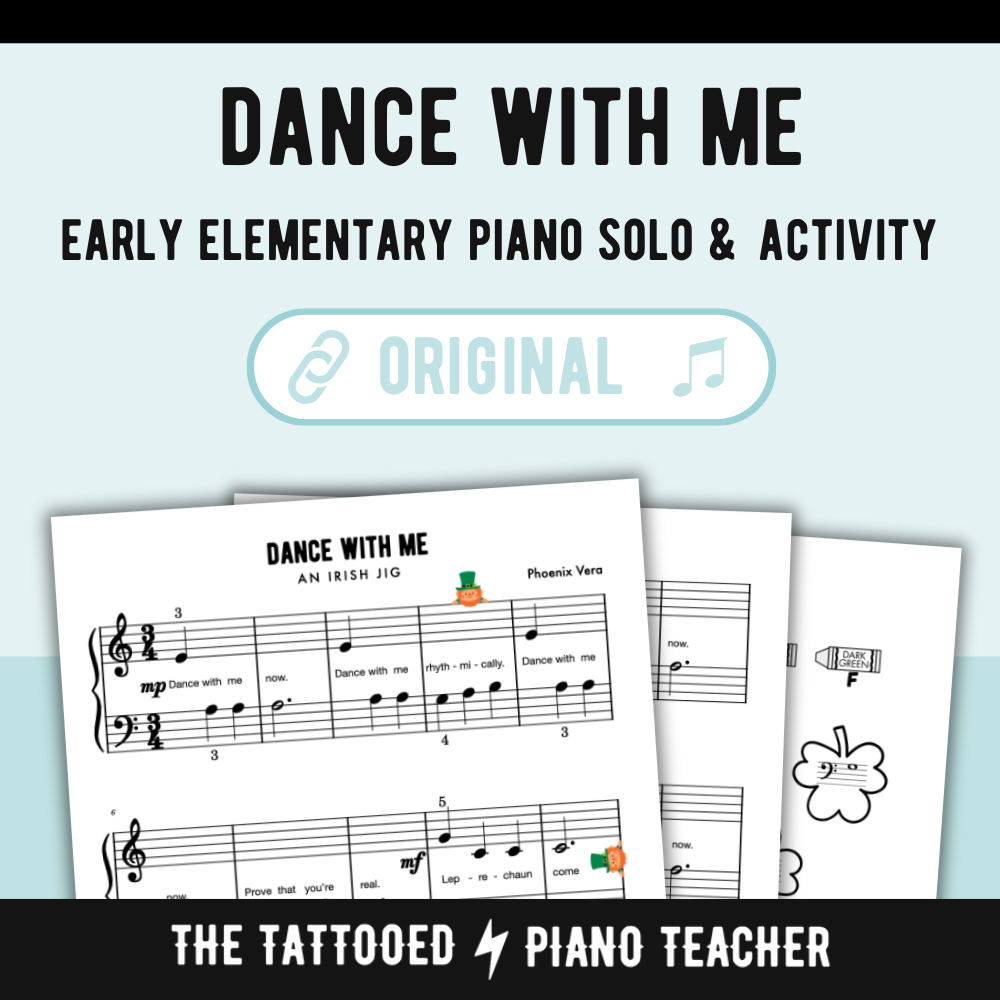 Dance With Me - Irish Jig Early Elementary Piano Solo Sheet Music