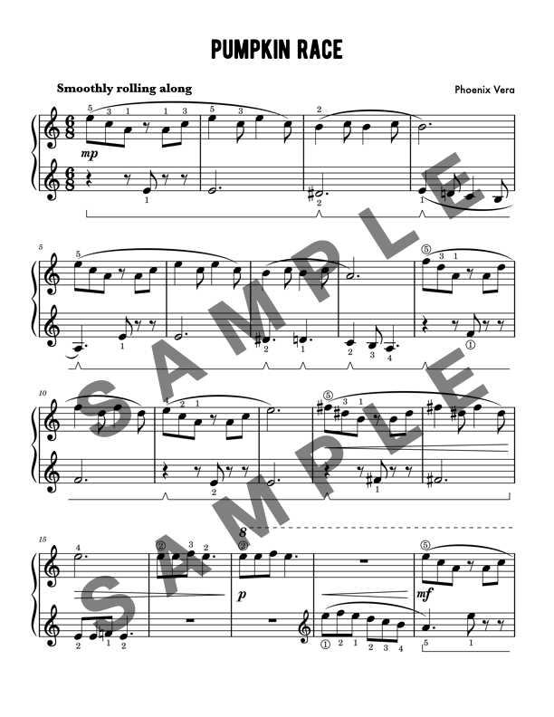 Pumpkin Race - Level 3A Late Elementary Piano Solo Sheet Music