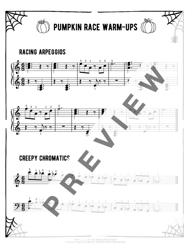 Pumpkin Race - Level 3A Late Elementary Piano Solo Sheet Music