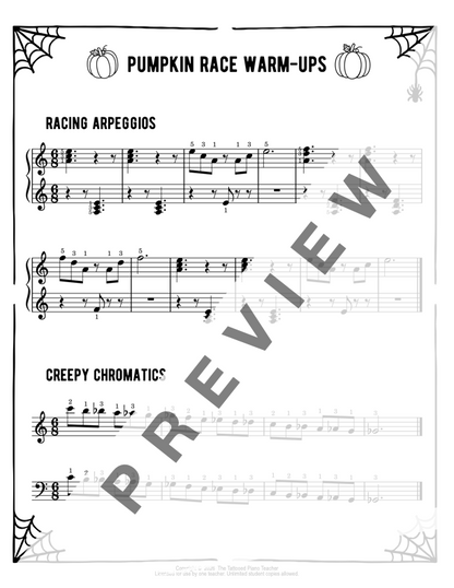 Pumpkin Race - Level 3A Late Elementary Piano Solo Sheet Music