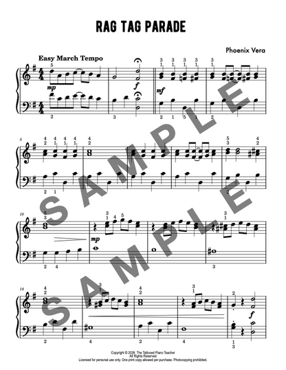 Rag Tag Parade - Late Elementary Piano Solo Sheet Music