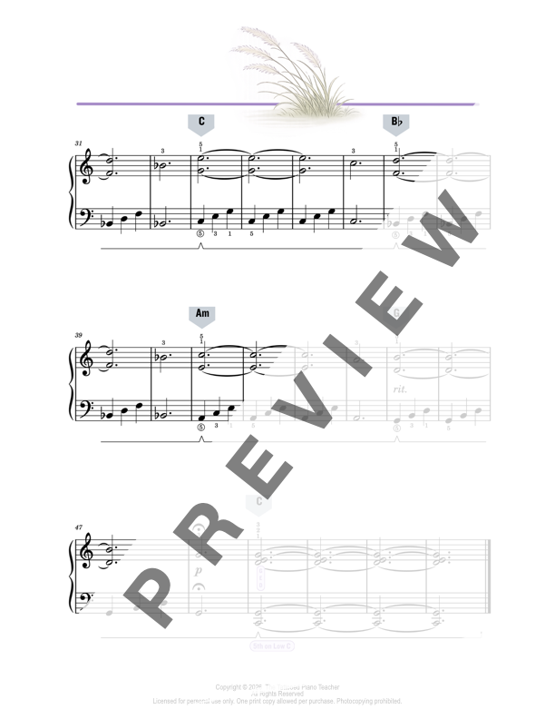 Equinox - Late Elementary Original Piano Solo Lead Sheet Music