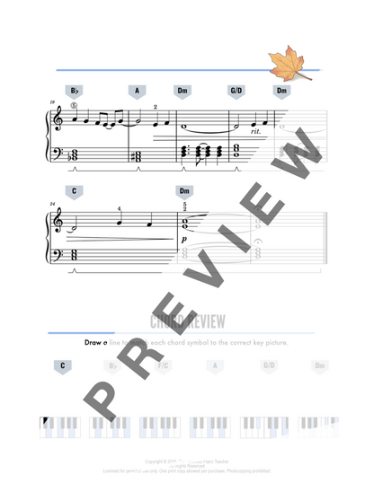 Remembering - Late Elementary Original Piano Solo Lead Sheet Music