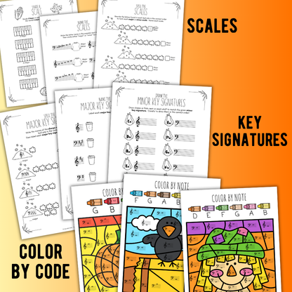 Fall Music Worksheets Bundle