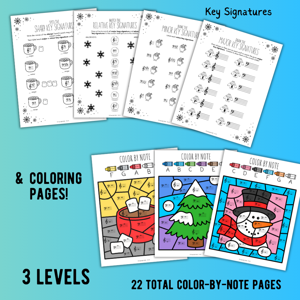 Winter Music Worksheets Bundle