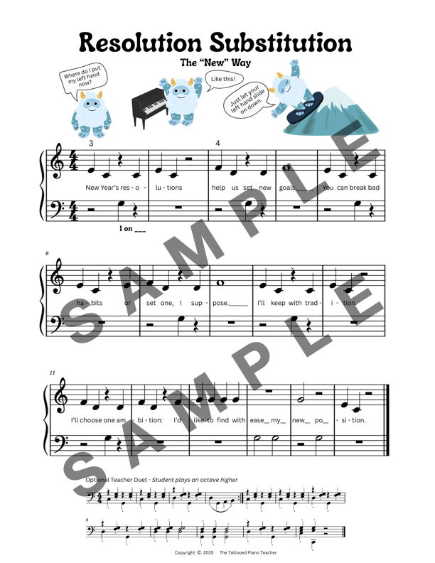 Resolution Substitution - Early Elementary Piano Solo Sheet Music