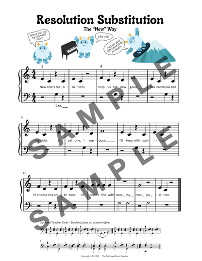 Resolution Substitution - Early Elementary Piano Solo Sheet Music