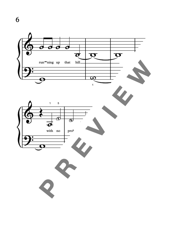 Running Up That Hill [Elementary] by Kate Bush - Piano Solo Sheet Music
