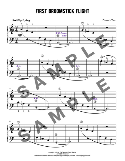 First Broomstick Flight - Level 2B Elementary Fantasy Piano Solo Sheet Music