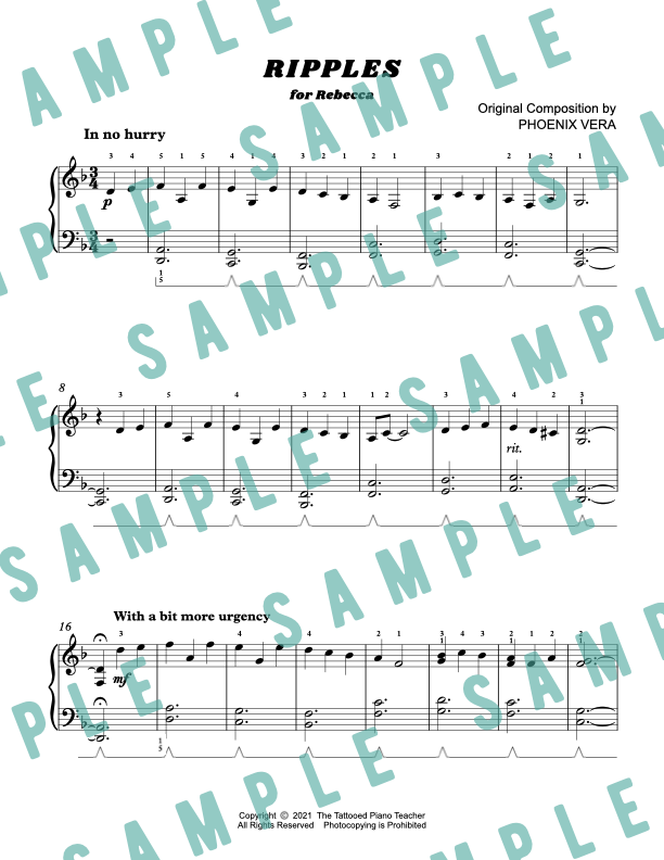 Ripples - Early Intermediate Original Piano Solo Sheet Music
