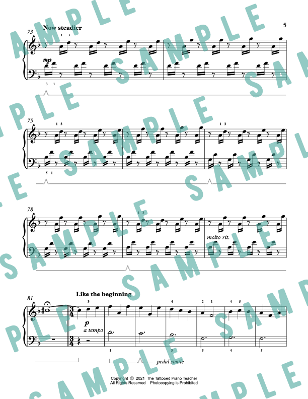 Ripples - Early Intermediate Original Piano Solo Sheet Music