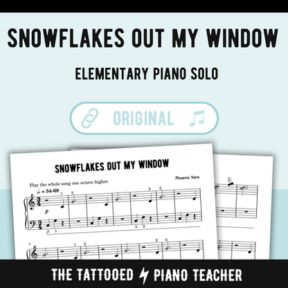Snowflakes Out My Window - Christmas Elementary Piano Solo Sheet Music