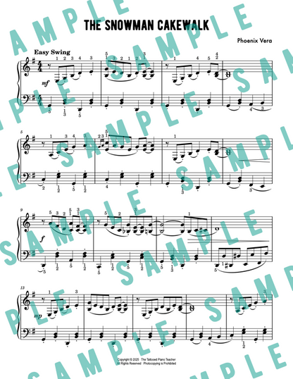 The Snowman Cakewalk - Early Intermediate Jazz Piano Solo Sheet Music