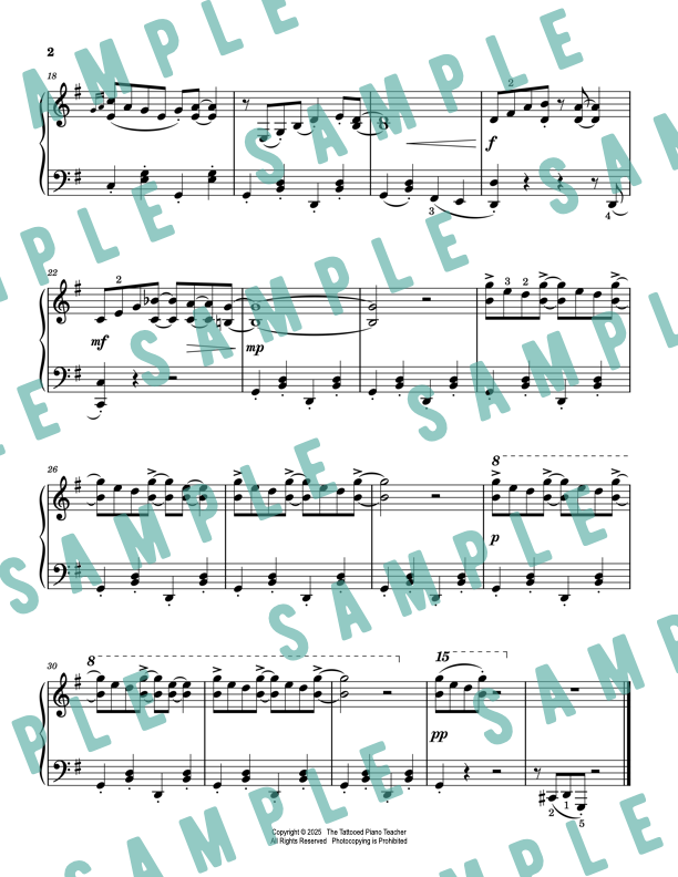 The Snowman Cakewalk - Early Intermediate Jazz Piano Solo Sheet Music