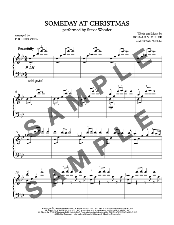 Someday at Christmas [Late Intermediate] by Stevie Wonder - Piano Solo Sheet Music
