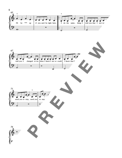 Stay [Elementary] by Justin Bieber, The Kid LAROI - Piano Solo Sheet Music