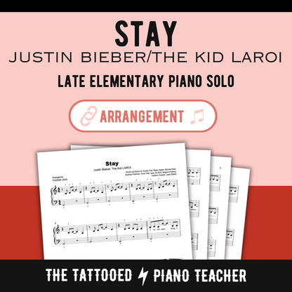 Stay [Elementary] by Justin Bieber, The Kid LAROI - Piano Solo Sheet Music
