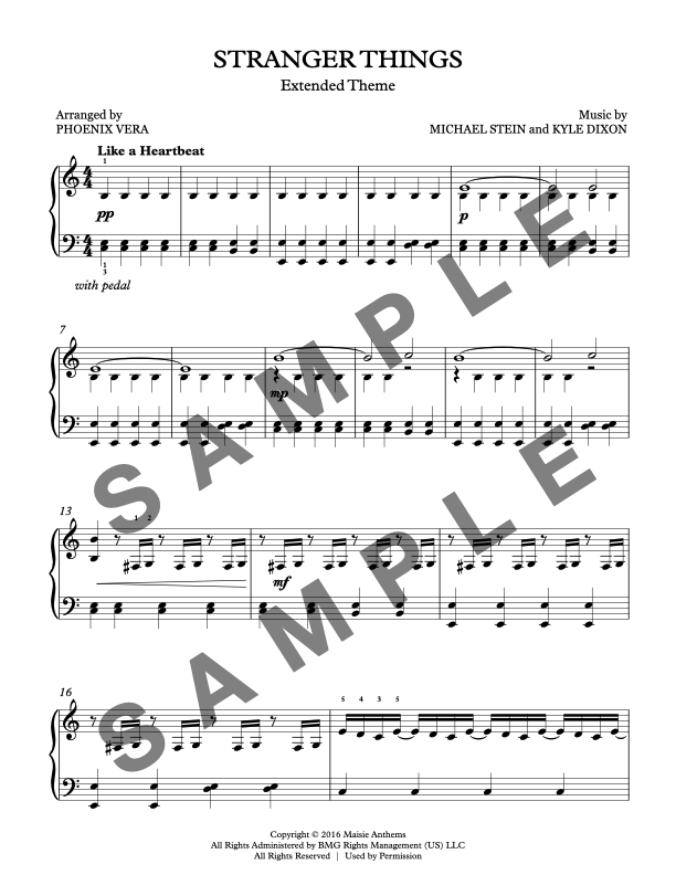 Stranger Things [Late Intermediate] Extended Theme Song - Piano Sheet Music