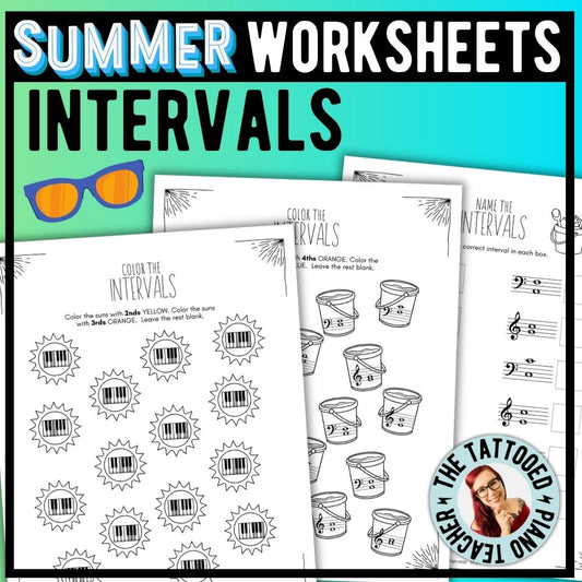 Summer INTERVALS Music Worksheets
