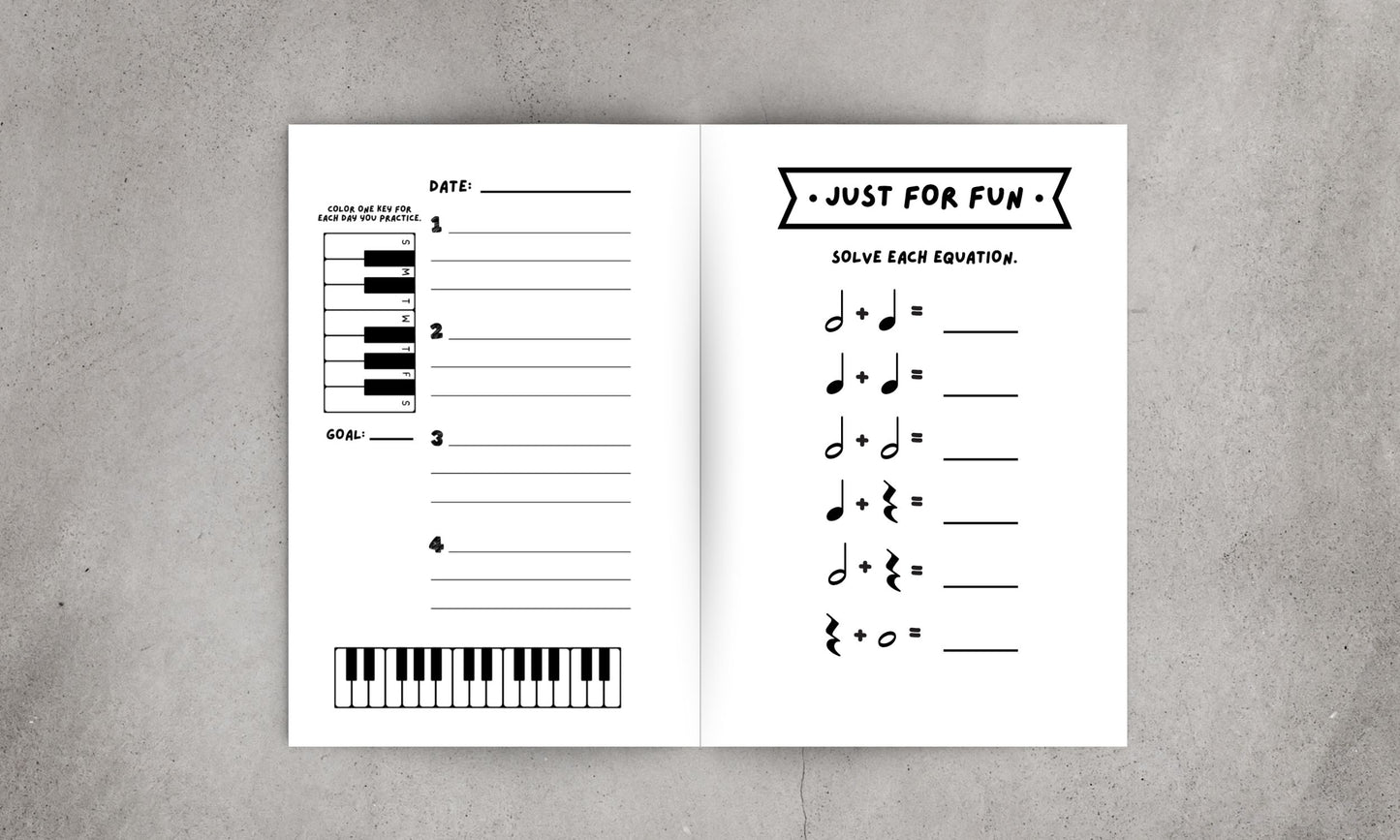 My First Piano Skill Set Practice Record Book